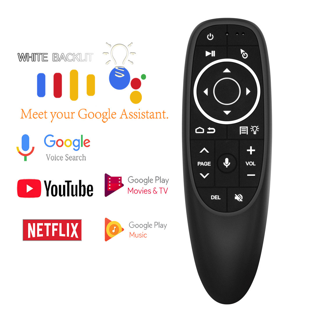 g10s pro bts Voice Flying Squirrel Gyroscope Wireless Infrared Backlit TV set-top Box Remote Control Specification drawing