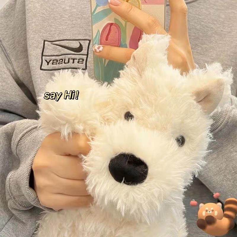 New West Highland plush toy dog doll, realistic puppy, small doll, cloth doll, birthday gift for girls details Picture