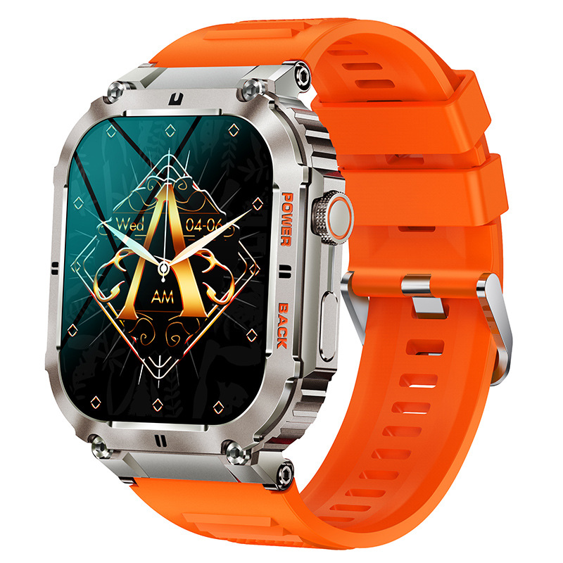 Cross-border three-proof K57PRO smartwatch 1.96-inch outdoor three-proof Bluetooth call, heart rate and blood pressure, exercise step counting details Picture