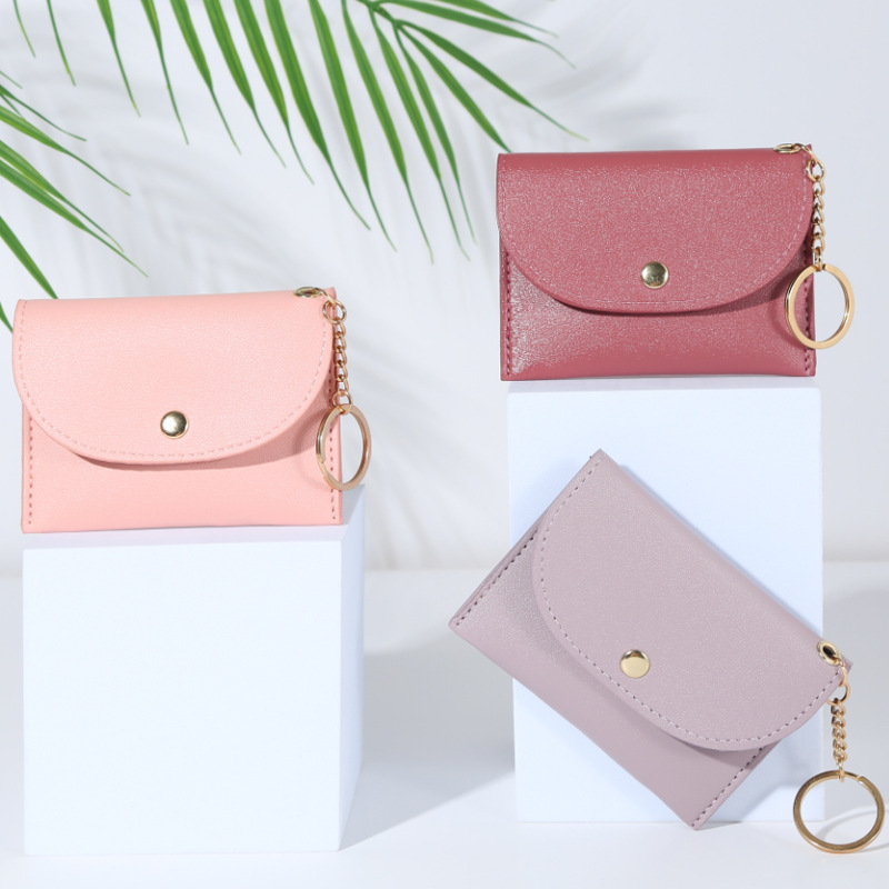 2022 New envelope card case women's wallet: Simple, fashionable, classic solid color zipper coin purse Women's ins Specification drawing