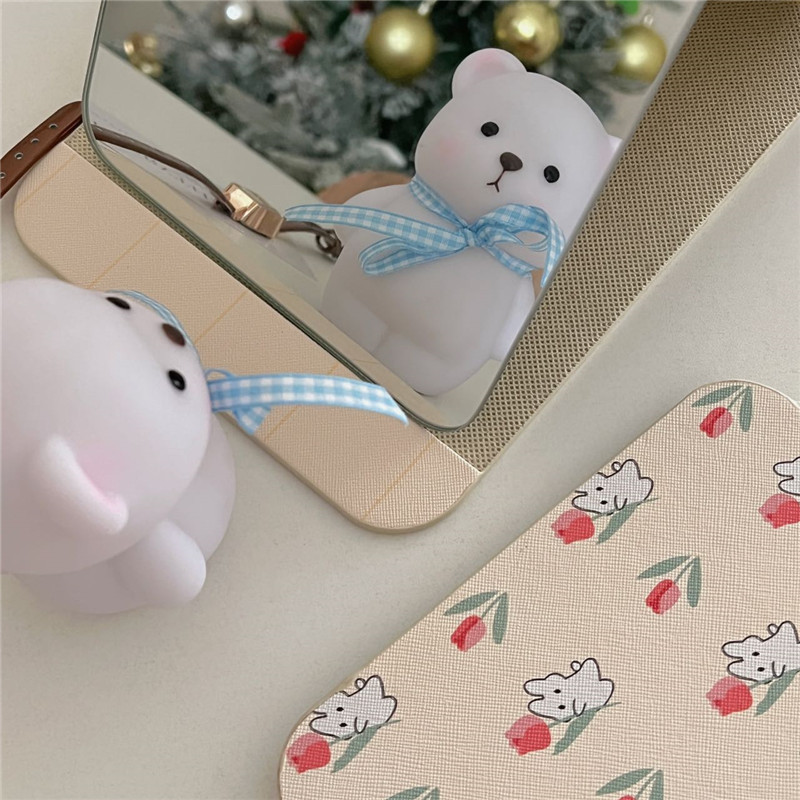 Cartoon cute folding little mirror, ins girls' makeup mirror, student dormitory desktop portable dressing mirror Specification drawing