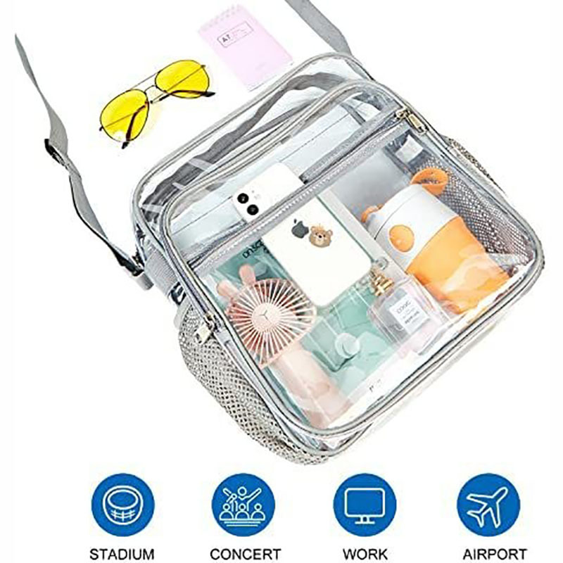 Amazon's best-selling pvc stadium approved transparent crossbody bag with adjustable shoulder straps, suitable for concert sports Item Picture