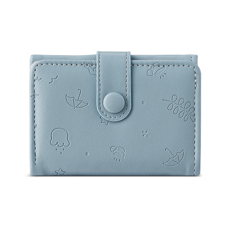 New cute PU wallet from Ailun, short cartoon card case on Instagram, multi-functional three-fold wallet for ladies wholesale Item Picture