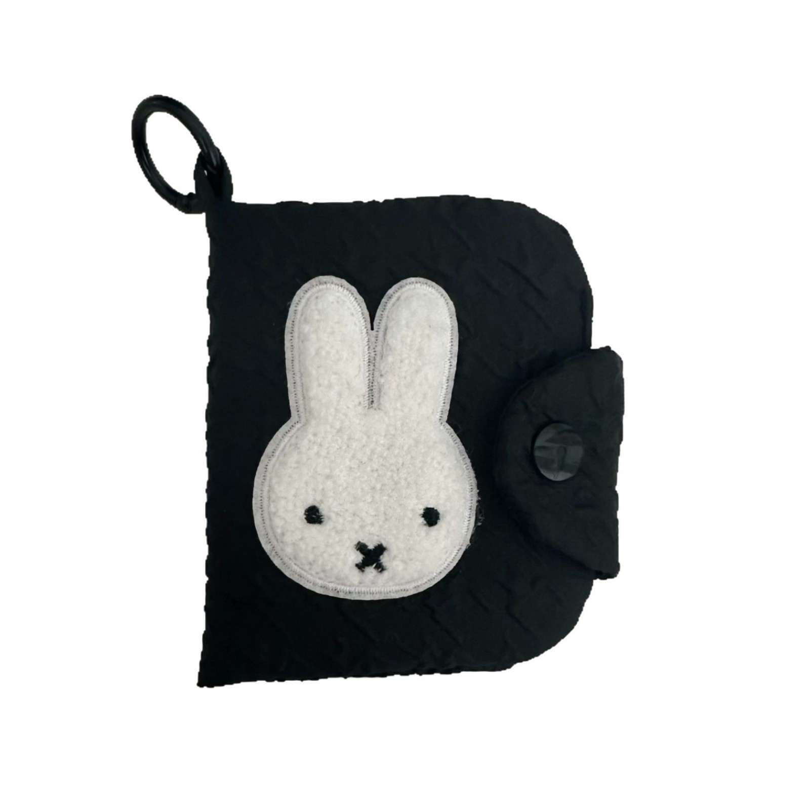 Cute little rabbit pleated coin purse for women, ins simple earphone case, retro storage, coins, ID card, multi-layer card case Item Picture