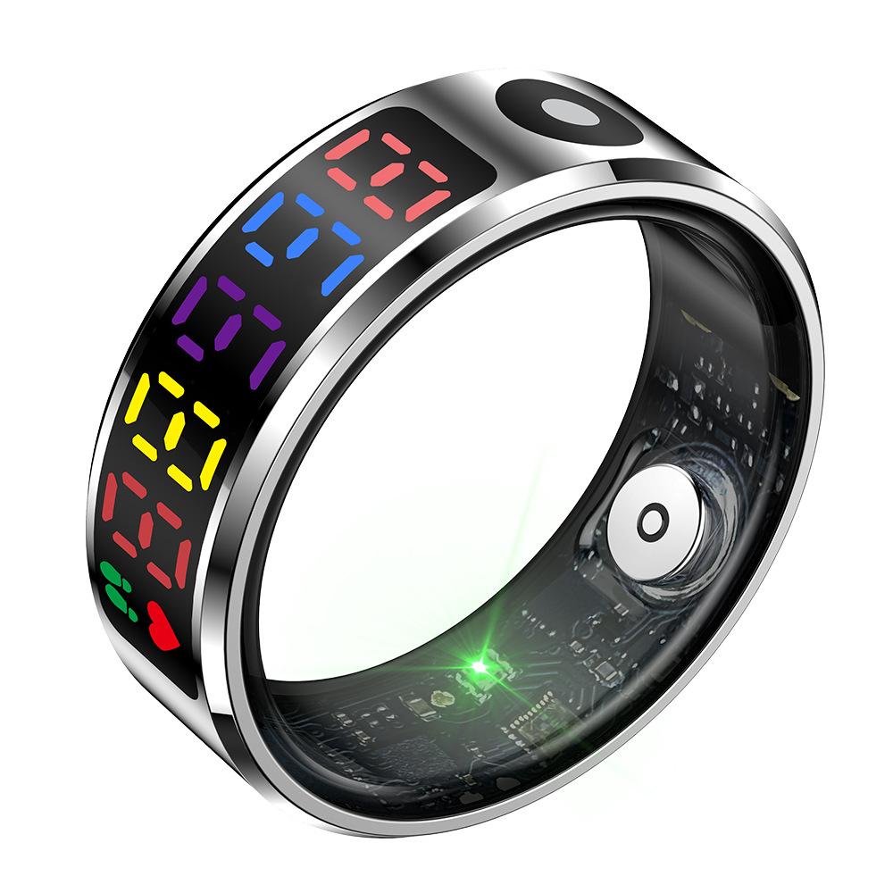 Cross-border color screen R12 smart ring, step count, heart rate, blood oxygen, sleep, health monitoring, step count, calorie count, more exercise Item Picture