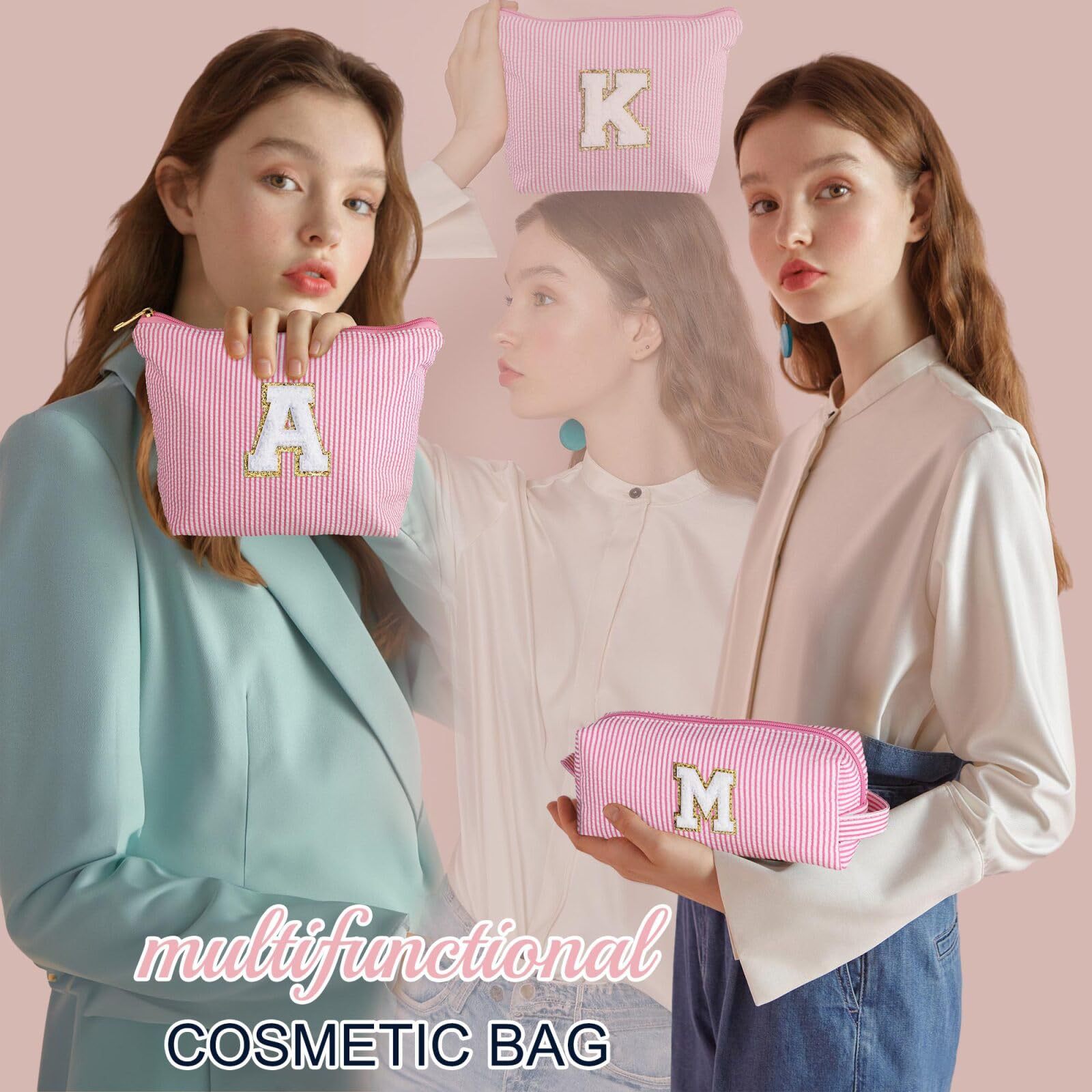 Amazon Cross-border Set Letter Makeup Bag Travel personalized Combination Large Capacity cute travel portable storage details Picture