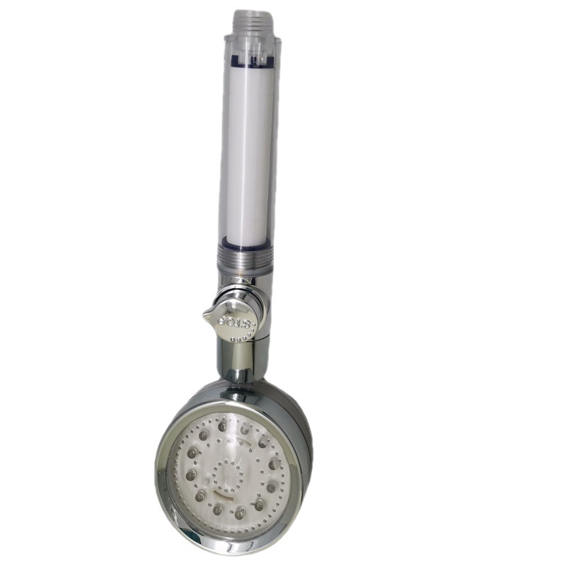 led showerhead one-button water stop, filter showerhead, temperature-controlled light, seven-color color-changing filter cotton showerhead SDS-A34 Item Picture