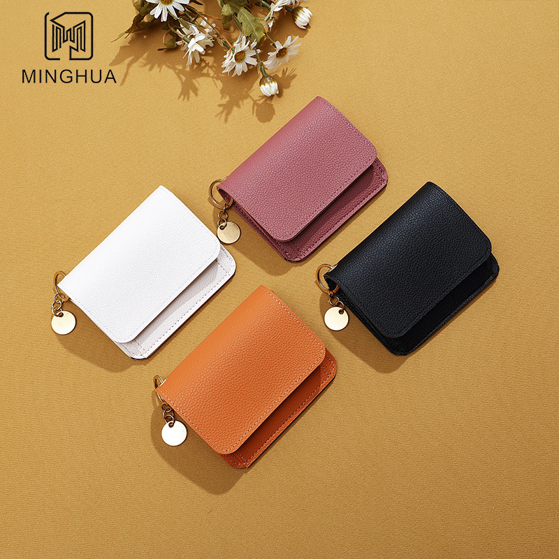 New women's short solid-color card wallet for spring 2024, simple cross-border coin purse source manufacturer details Picture