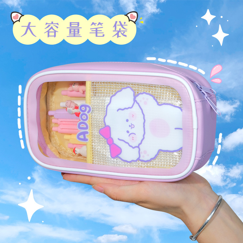 New simple, transparent and large-capacity pen case storage bag, student portable pencil case, pen case, stationery bag wholesale Application Scenario