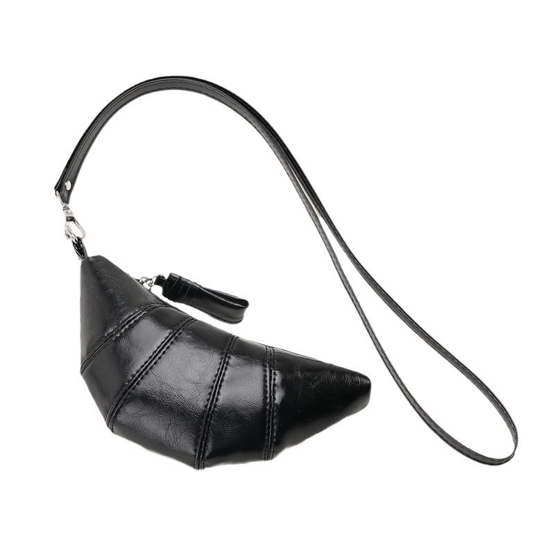 Mini croissant, pu croissant bag, mini neck croissant bag, retro and exquisite coin purse, portable Item Picture