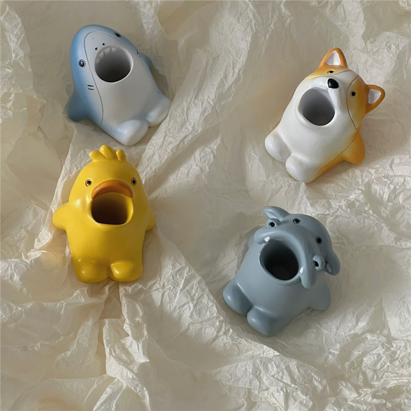 Ins-style creative cartoon animal toothbrush holder, cute children's bathroom toothbrush holder, bathroom storage rack decoration details Picture