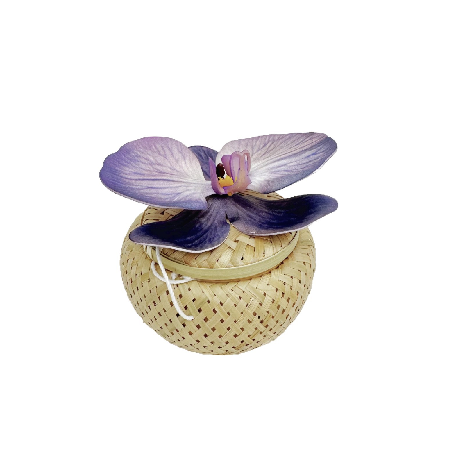 New Chinese-style Phalaenopsis wedding candy box, bamboo weaving storage box, high-end tabletop decoration, wedding and engagement decoration box Item Picture