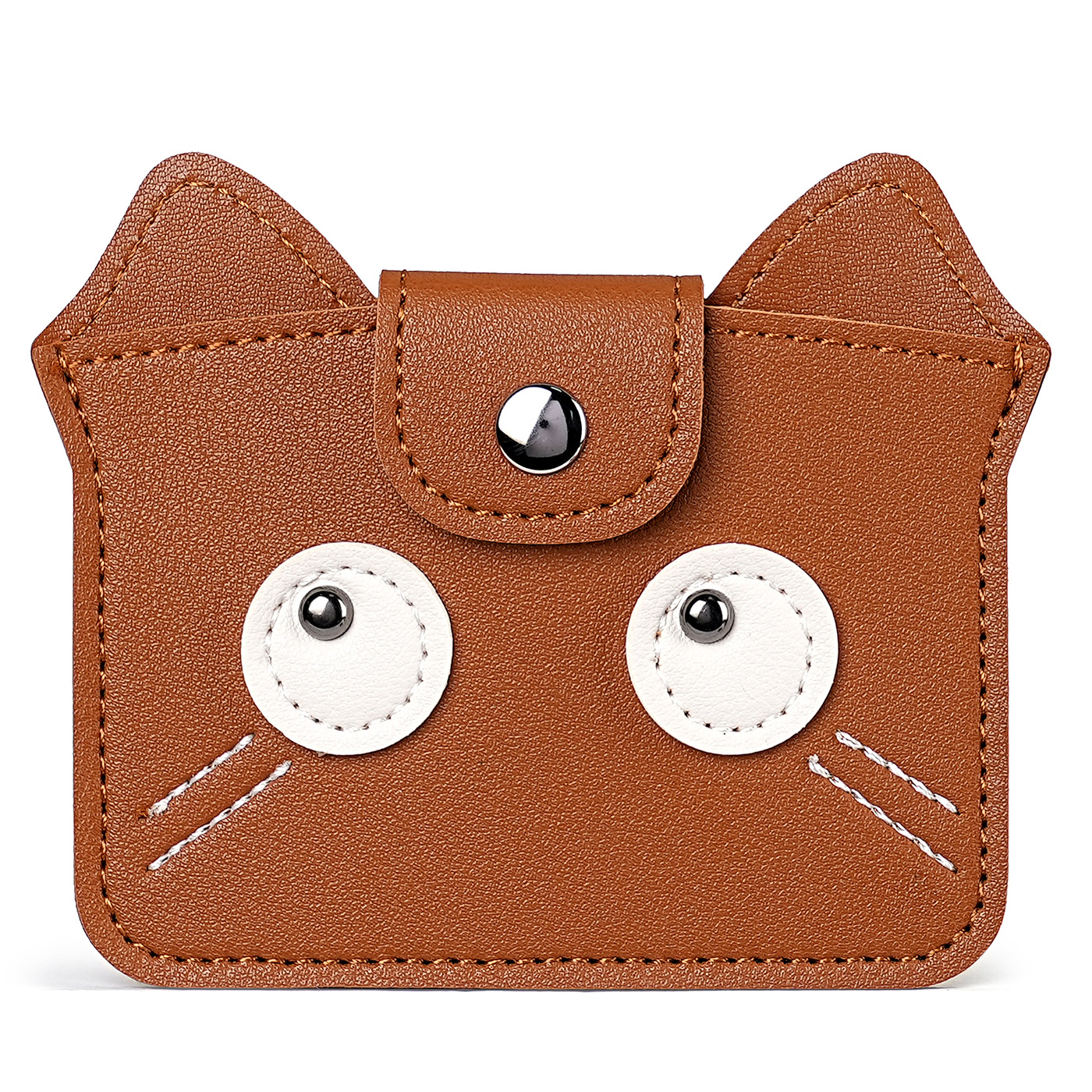 The 2025 new minimalist women's genuine leather neck-neck coin purse, with a high-end feel and a cute cartoon mini card case, is a trendy storage bag Item Picture