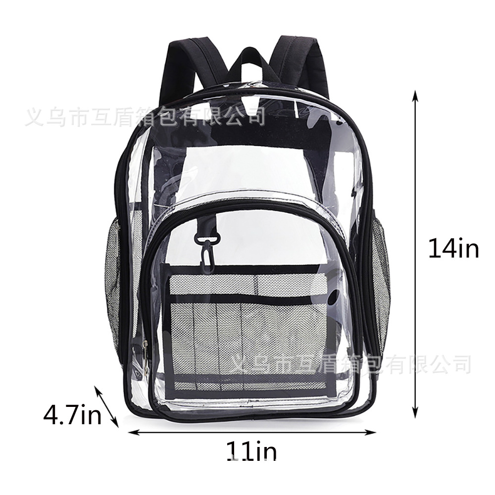 In-stock supply of cross-border Amazon PVC backpacks, outdoor school bags, large-capacity backpacks, and pvc transparent backs details Picture