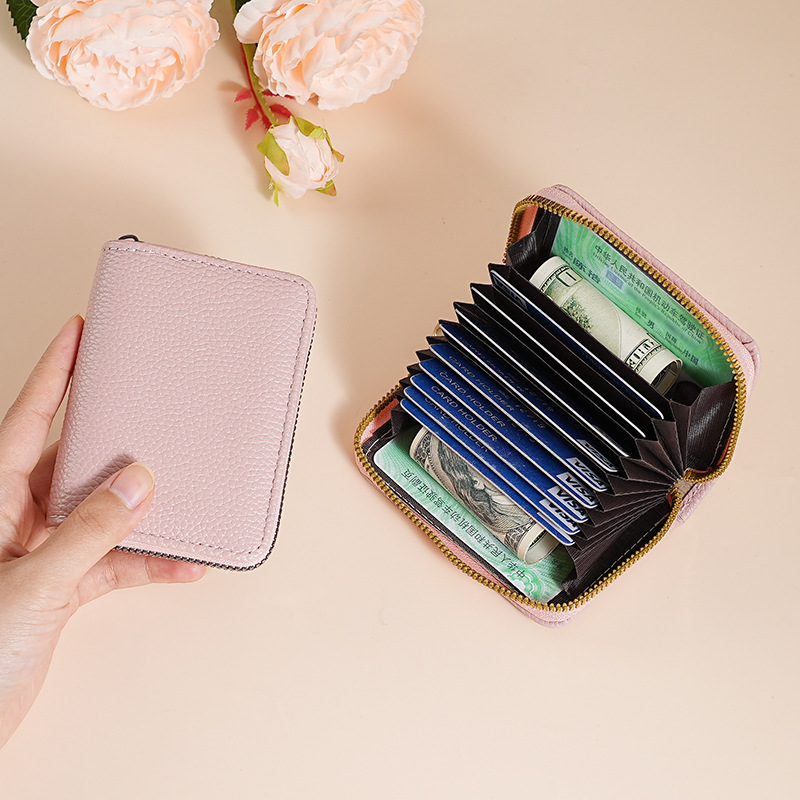 Organ card case, multi-slot card holder, large-capacity ID card case, small card holder, multi-functional casual coin purse for women full figure
