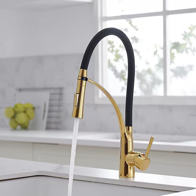 Cross-border zinc alloy kitchen cold and hot dual-purpose faucet, single universal rotatable silicone sink and sink faucet full figure