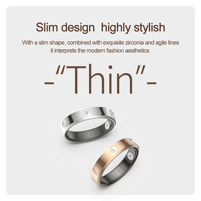 The new cross-border HR01 smart ring for heart rate, sleep, blood oxygen monitoring, step counting, sports, fashion and diamond-encrusted smart ring details Picture