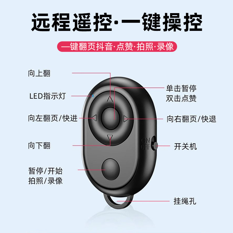 Universal mobile phone selfie and photography remote control, Bluetooth e-book page-turning button controller, all-purpose Bluetooth selfie device Application Scenario