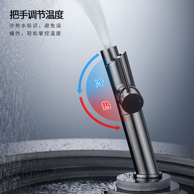 Milky white all-copper faucet for both hot and cold water, Maneki Neko, bathroom, washbasin, hot and cold water faucet Application Scenario