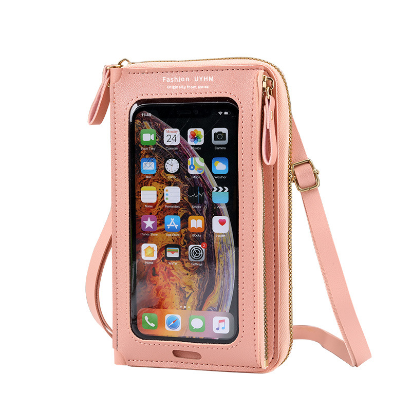 2022 Touch screen mobile phone bag for women, cross-body anti-theft multi-functional single-shoulder transparent mini wallet, mobile phone bag Item Picture