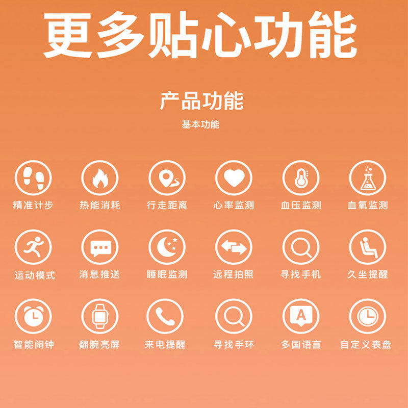 The new cross-border bestseller M8pro smart bracelet monitors body temperature, blood pressure, heart rate, blood oxygen, blood sugar, exercise steps and health Specification drawing