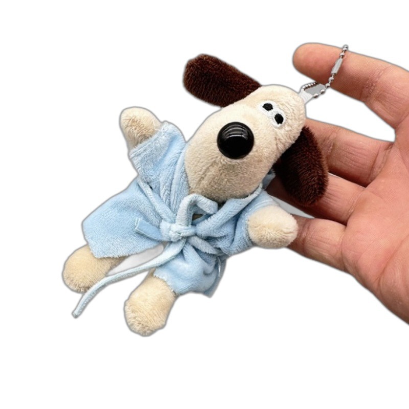 Bathrobe, puppy keychain, cute cartoon boss dog, plush toy pendant, birthday gift, bag, pendant Item Picture