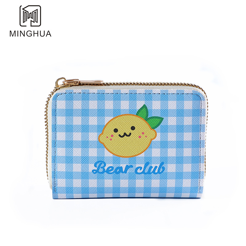 New women's wallet, short and simple card bag, Summer Wallet, cross-border pattern zipper coin purse wholesale details Picture