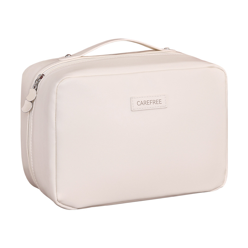 Cross-border large-capacity hand-held women's portable multi-layer makeup brush cosmetic storage bag, niche design toiletry bag Item Picture