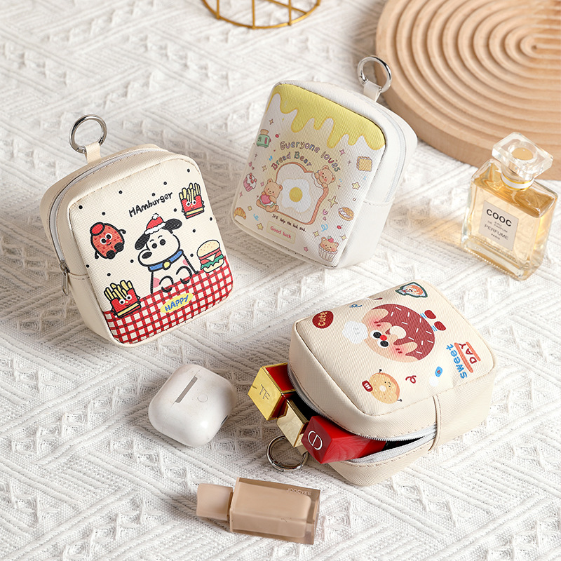 Cartoon KT sanitary napkins, sanitary napkins storage package, postpartum care small bag, compact and portable, cute student and girl cosmetics bag details Picture