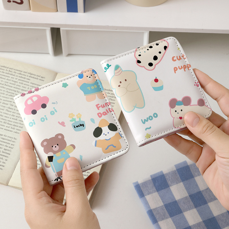 New fashionable ultra-thin short wallet, large-capacity ladies' Japanese-style rfid wallet, zipper, coin bag, card case, cross-border Specification drawing