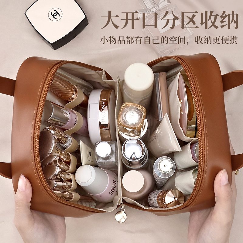 Travel portable makeup bag, large capacity, high-end feel, ins style, high appearance level, shell hand-held storage bag, starting from one Specification drawing