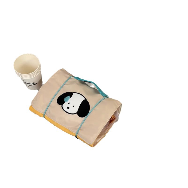 Cartoon detachable mesh four-in-one large capacity folding cosmetics storage bag, travel portable toiletry and makeup bag Item Picture