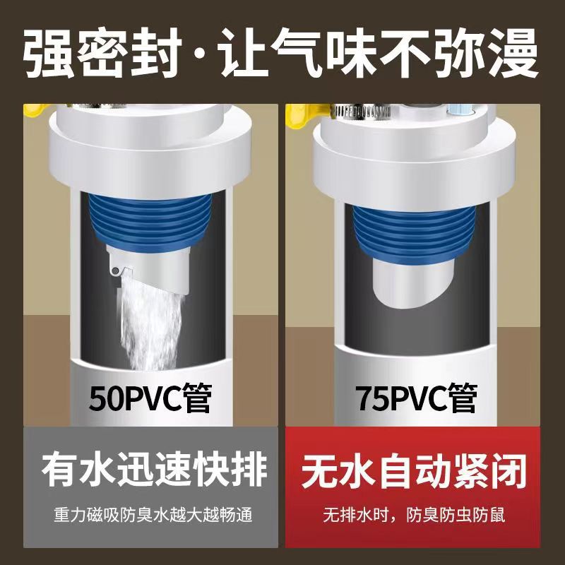 Kitchen drain five-way anti-odor device: sink, sink, drain pipe, three-way drain, water purifier interface Application Scenario