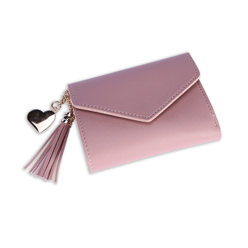 New fashionable mini wallet for women, short Japanese and Korean version, cute and fresh fringed mini student wallet for women Item Picture