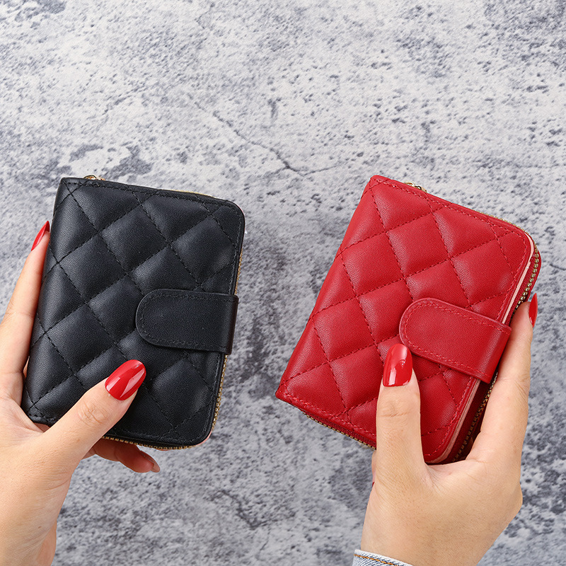 ins' new diamond-patterned European and American fashion women's small wallet, short student Korean-style coin purse, women's card bag wallet Application Scenario