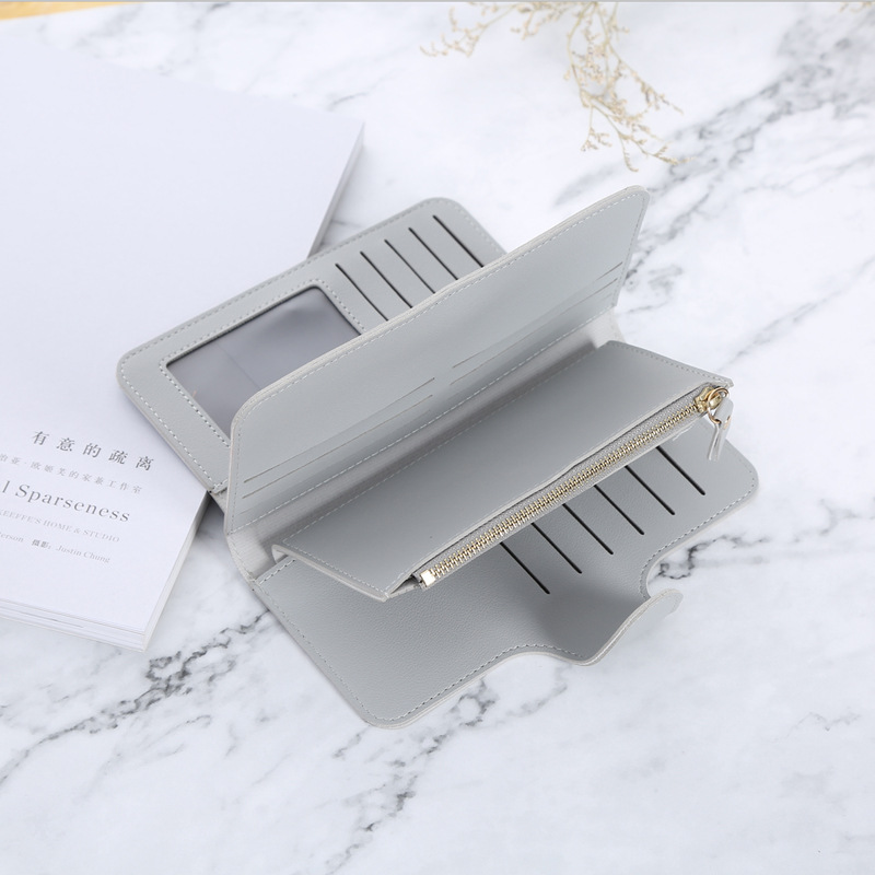 2019 New Korean version wallet, women's long wallet, women's leather clutch, hand-held bag with multiple slots Application Scenario