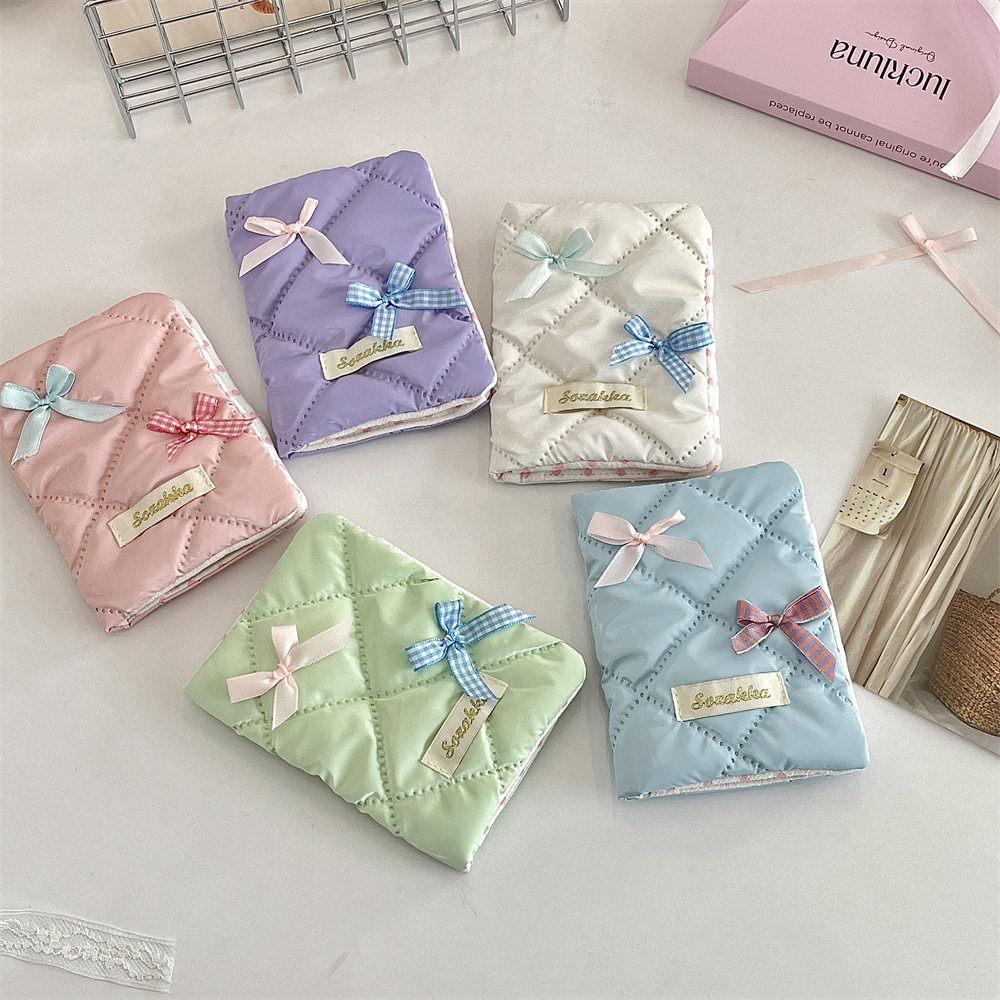 52242 Korean-style sweet bow passport card holder, document storage, bank card, travel ID card holder Specification drawing