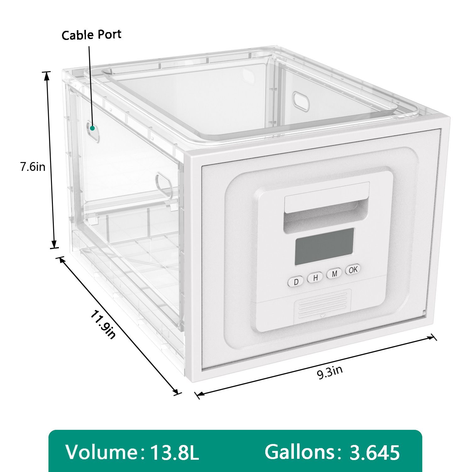 Timed unlocking or password opening, food folding storage box, snack storage box, mobile phone prison, timed medicine box Specification drawing