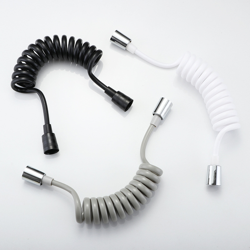 Spray gun leak-proof telephone line spring tube, 4-inch expandable flexible hose, explosion-proof high-flow bathroom shower tube full figure