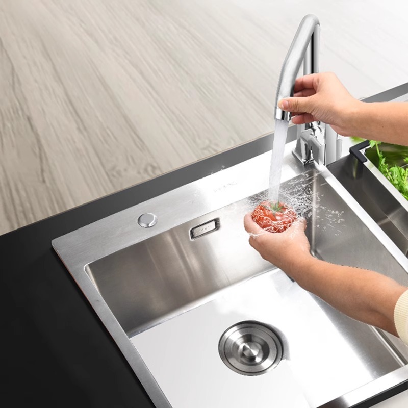 Stainless steel kitchen faucet, cold and hot water type, household splash-proof two-in-one sink, single cold sink, washbasin Specification drawing