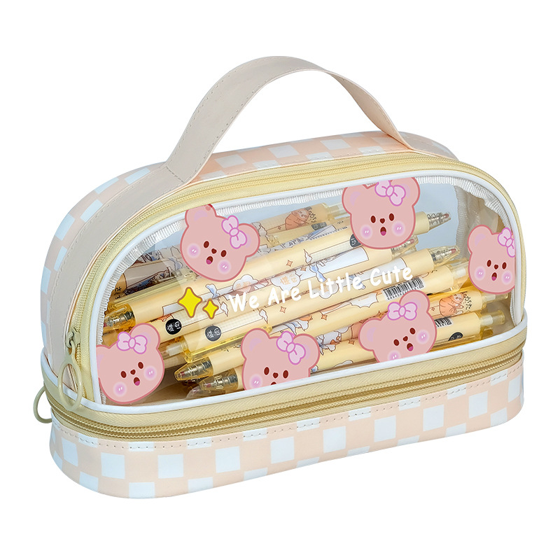 Cartoon pen case, super large capacity, cute new style, hand-held stationery bag for junior and senior high school students, high appearance level stationery box for primary school students Item Picture