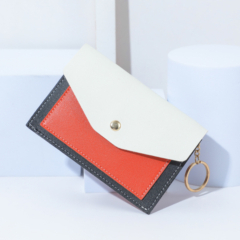 New envelope bag, card bag, women's wallet, simple and fashionable bag, color-blocking and color-blocking zipper coin purse, women's ins Specification drawing