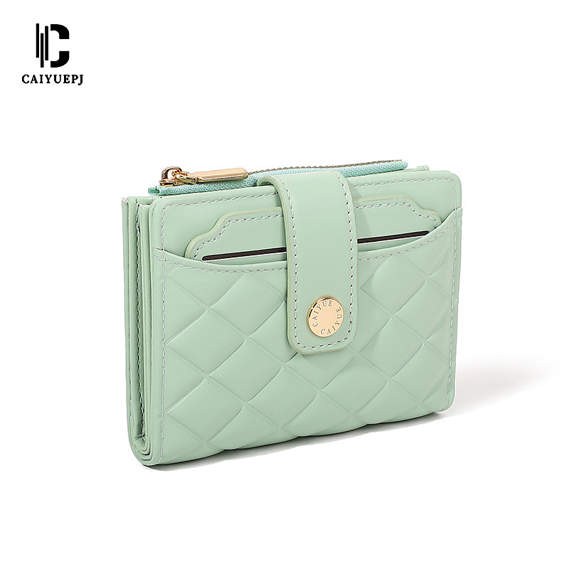 Cross-border women's short wallet, Korean-style embroidered buckle multi-slot wallet, zipper fashionable ticket wallet wholesale Wallet Item Picture