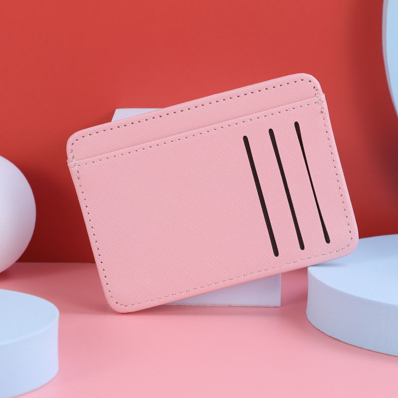 2022 New Cross-patterned card case for women with multiple slots, simple, fashionable and classic solid color coin purse for women on Instagram details Picture