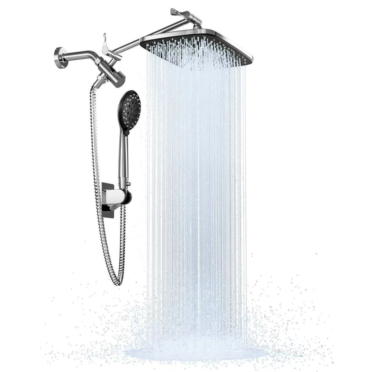 Cross-border bestseller: Stainless steel ABS top-spray multi-functional handheld complete shower head set, shower pressurized concealed shower head Specification drawing