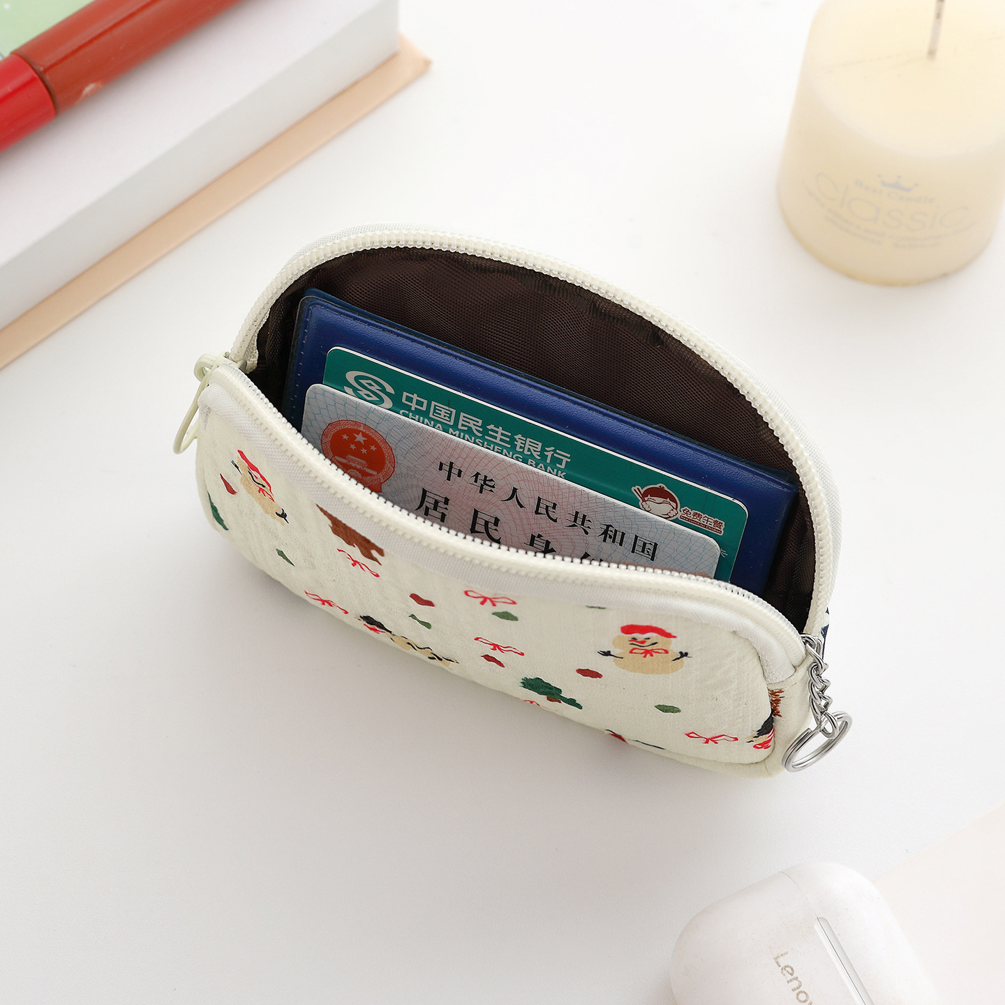 New cartoon bear coin purse, InS-style portable button makeup bag, multi-functional coin purse, ID card storage bag details Picture