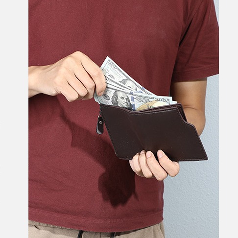 baellerry men's short wallet, a fashionable and thin men's wallet with multiple compartments and zippers from Europe and America Specification drawing