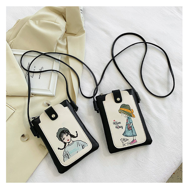 A new 2024 single-shoulder crossbody bag for women to hold mobile phones, a trendy student coin purse, and a fresh and cute mobile phone bag full figure