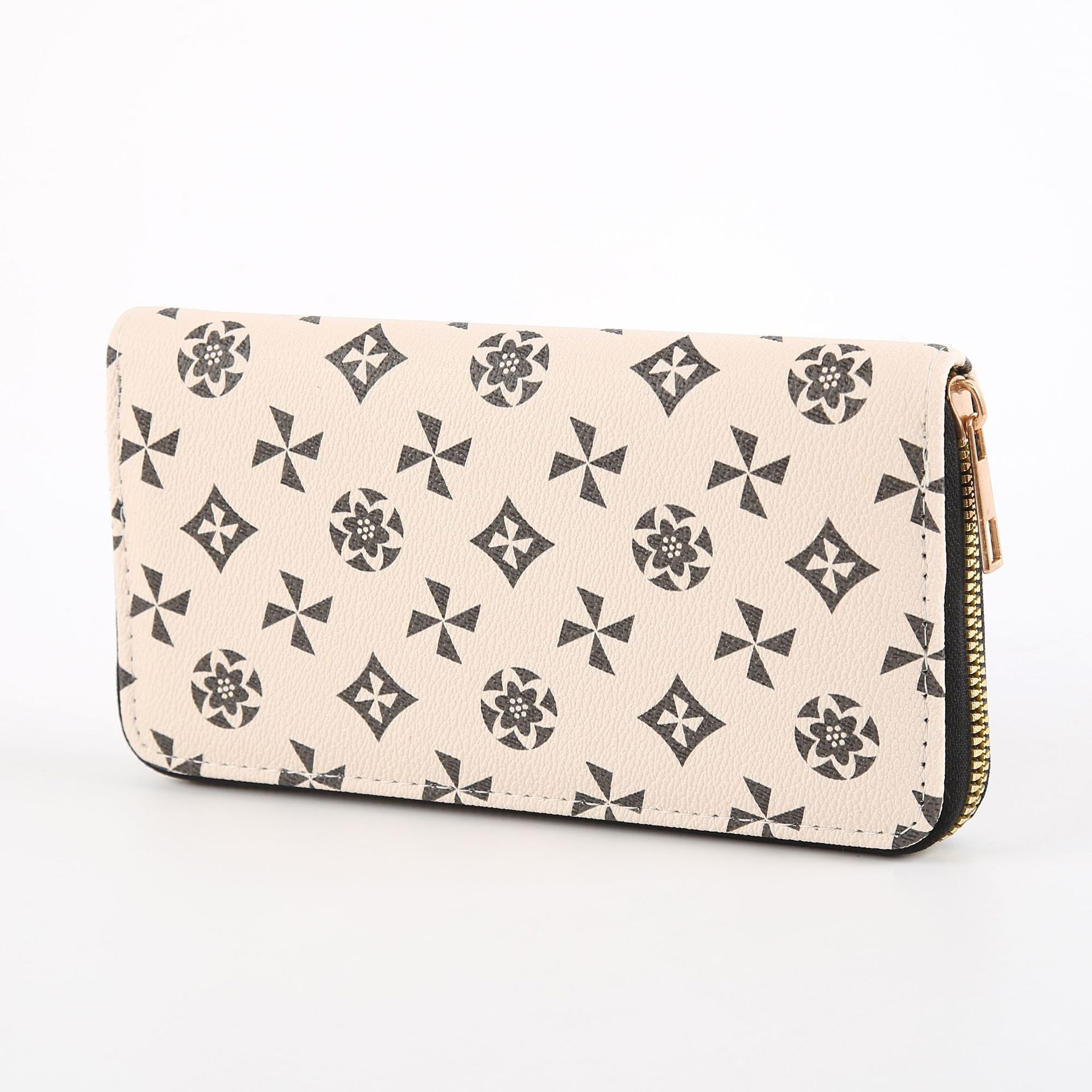 Wholesale and retail of retro monogram single-zipper wallets, printed long ladies' wallets, large-capacity storage wallets Item Picture