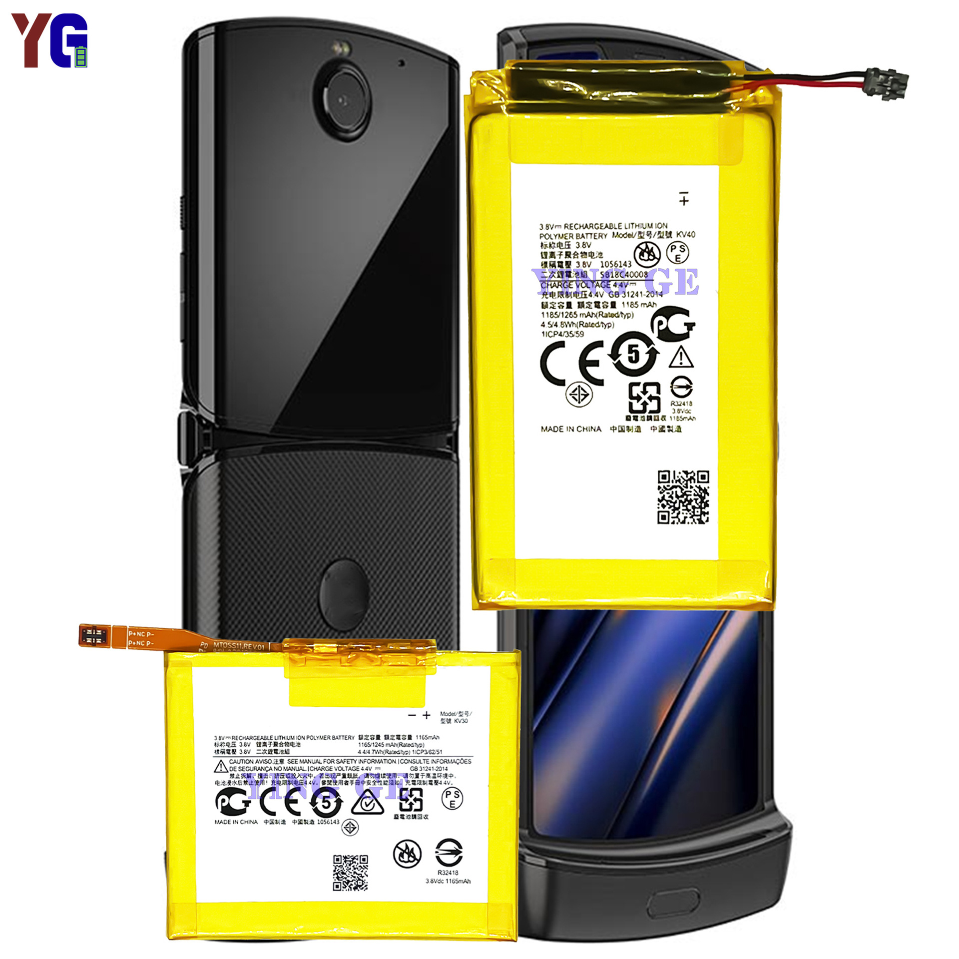 Factory wholesale and foreign trade of built-in battery boards for MOTOROLA RAZR 2019 mobile phone batteries KV30/KV40 Specification drawing